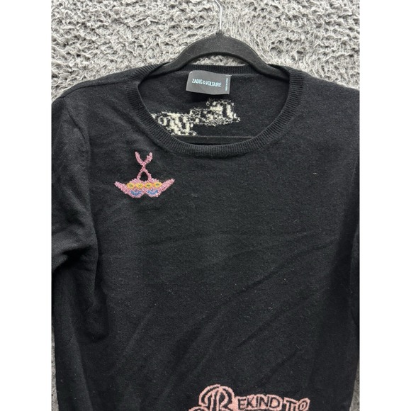 Zadig & Voltaire 100% Cashmere "be Kind To Your Mind" Women's Sweater Size L - Picture 3 of 11